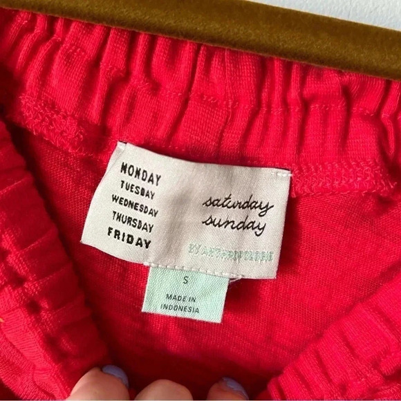 Anthropologie | Saturday Sunday Red Off the Shoulder Top - Picture 3 of 5